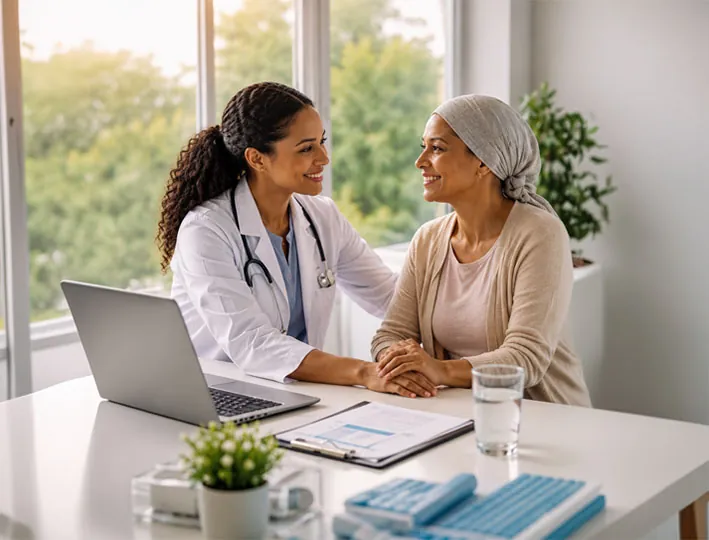 Doctor talking with a patient during an appointment
