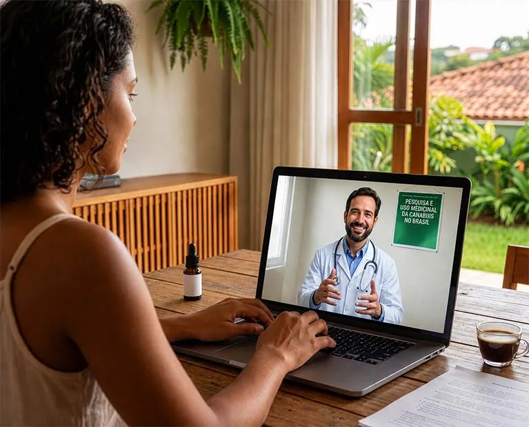 Patient in a video appointment with a doctor